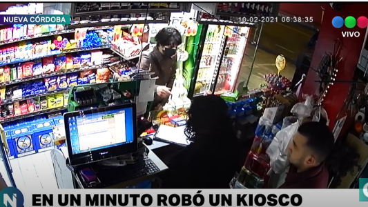 VIDEO: así son los robos en Nueva Córdoba, un negocio fue asaltado dos veces en poco más de 24 horas