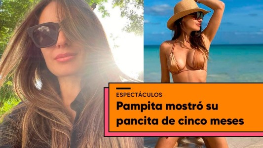 Pampita mostró su pancita en malla