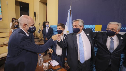 Alberto Fernández volvió a mostrarse con Larreta y Kicillof