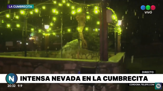 Así mostramos en vivo en Telefe Noticias la nevada en La Cumbrecita