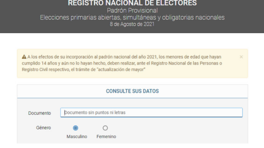 Publicaron el padrón electoral y ya se puede consultar a través de internet