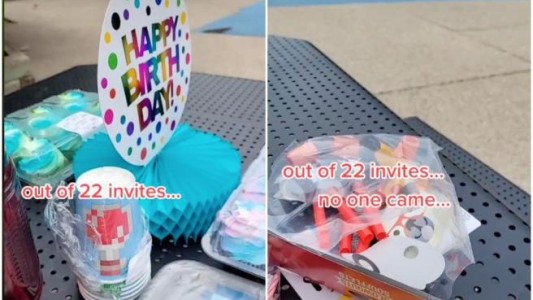 Video: organizó el cumple de su hijo en una plaza y no fue ninguno de los 22 invitados