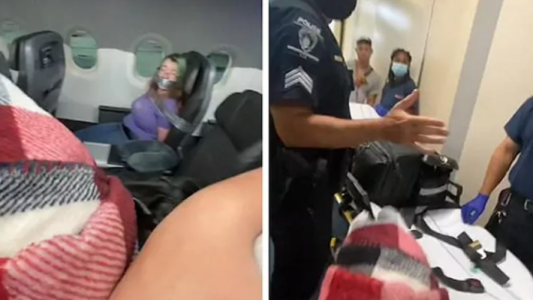 Amordazan a una mujer en un avión por intentar saltar durante un vuelo