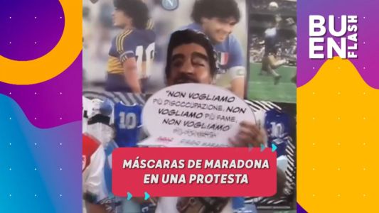 #BuenFlash: Protestas en Italia con máscaras de Maradona, bajó considerablemente la ocupación de camas críticas en Córdoba