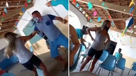 Video escándalo: acompaña a su amante a vacunarse, se encuentra a su esposa y se desata una pelea