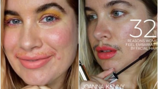 La influencer que lucha contra los estereotipos tiñendo su bigote de colores