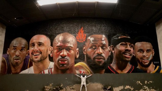 Manu Ginobili, Kobe Bryant y Jordan: realizaron un impactante mural con las estrellas de la NBA