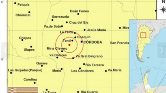 Sismo en las sierras: Se registró esta madrugada con epicentro en la zona de Tanti