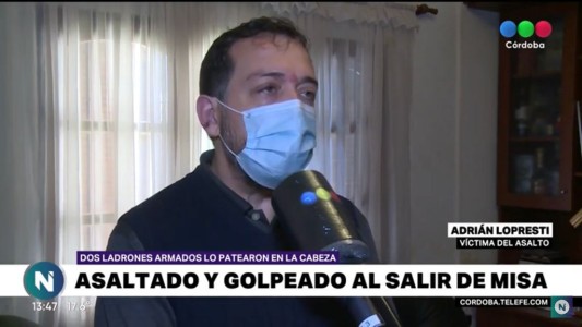 Salía de misa y fue brutalmente golpeado por delincuentes