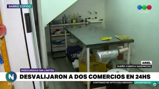 Robaron dos negocios separados apenas por 20 metros en barrio Cofico
