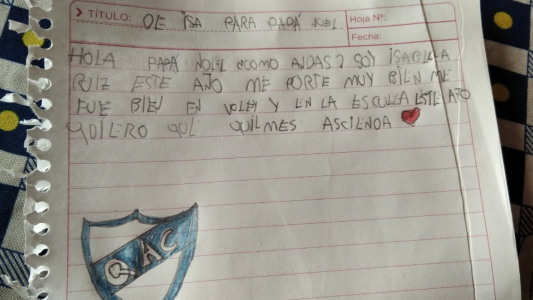 "Este año me porté muy bien...": la emocionante carta a Papá Noel de una nena hincha de Quilmes