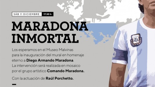 Inaugurarán un mural en homenaje a Maradona por su compromiso con la causa Malvinas