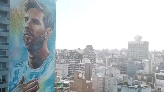 VIDEO DESDE EL DRONE: mirá como quedó el impactante mural de Messi en Rosario