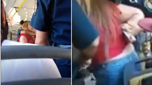 Video: policías detuvieron a una mujer que se negaba a usar el barbijo en el colectivo