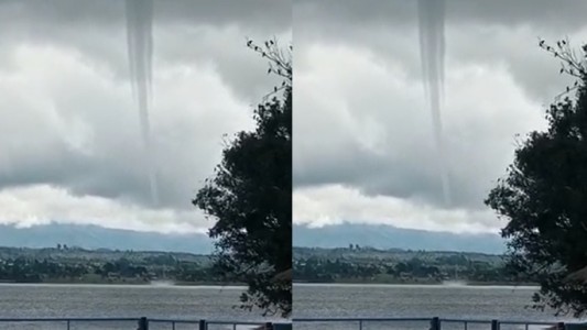 “Nube embudo”, la extraña formación en el dique Los Molinos