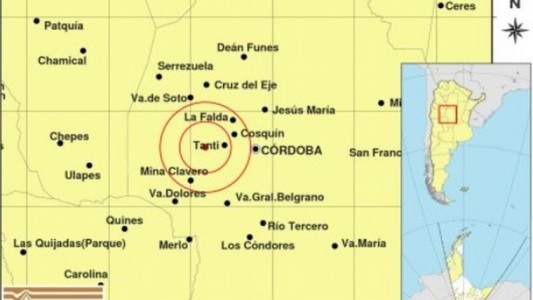 Temblor en Córdoba con epicentro en la zona de Tanti