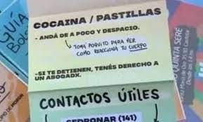 “Tomá poquita cocaína”: los “consejos” de la Municipalidad de Morón para las drogas