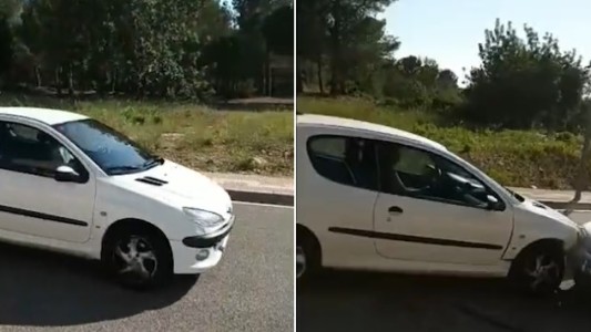 Video: tocando bocina regresó tras conseguir la licencia de manejo y chocó contra el auto de su hermano