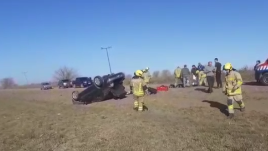 Vuelco en la Autopista Rosario - Córdoba
