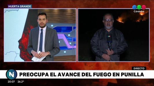 Avanza el fuego en Huerta Grande