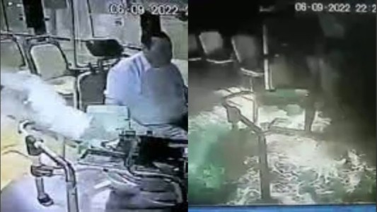 Video: subió al colectivo, roció con nafta y lo prendió fuego con el chofer al volante