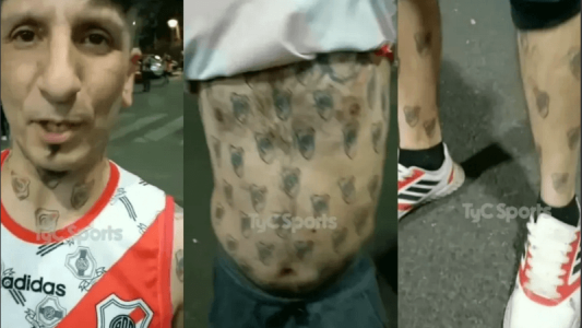 Locura “millonaria”: se tatuó 257 escudos de River en todo el cuerpo