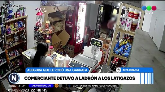 Alta Gracia: Detuvo a un ladrón a los latigazos