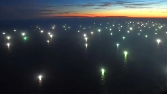 Video: captaron el accionar sin regulación de gran cantidad de pesqueros extranjeros en Mar Argentino