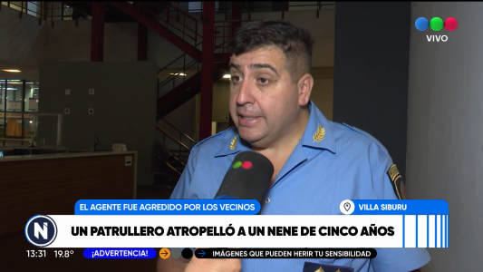 Un patrullero atropelló a un nene de cinco años mientras perseguía a delincuentes:Un agente fue agredido por los vecinos