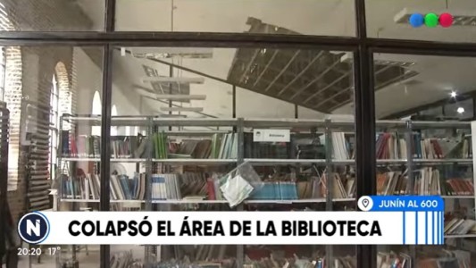 Cayó el techo de una escuela técnica con 15 alumnos dentro de la biblioteca