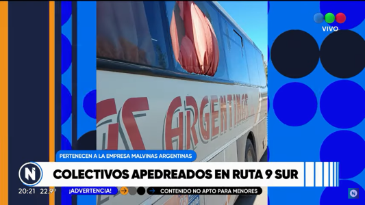 Colectivos apedreados en ruta 9 sur