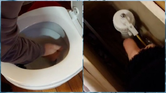 Llegó el frío: por las bajas temperaturas se le congeló hasta el agua del inodoro