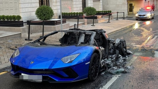 Video: así se incendió un lujoso Lamborghini en Rusia