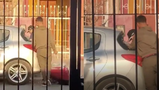 Se entregaron los delincuentes que reventaron un auto y fueron grabados por vecinos
