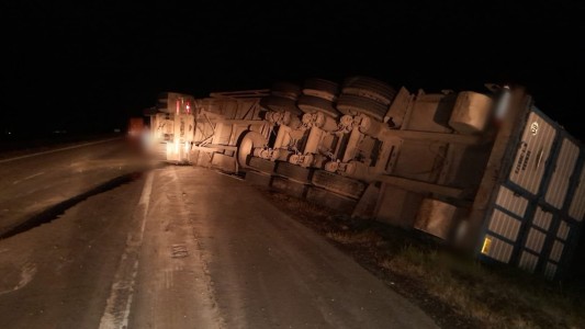 Volcó un camión con 100 chanchos sobre la Autopista Córdoba - Rosario