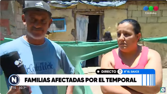 Familias afectadas por el temporal