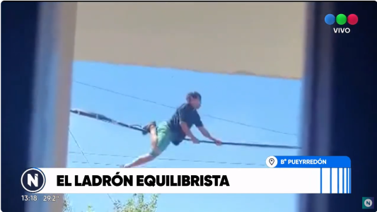 Un ladrón equilibrista en barrio Pueyrredón