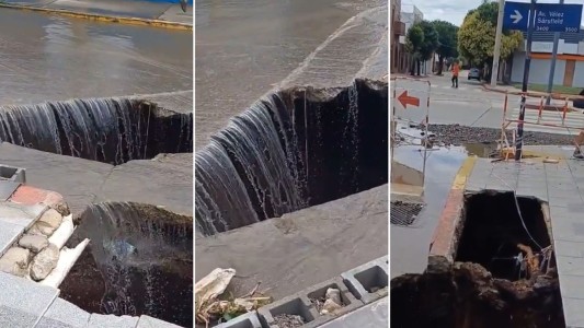 Tormenta en Córdoba: se generó un nuevo socavón en Av. Vélez Sarsfield