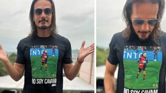 "No soy Cavani": Christian Sancho luce una remera diseñada con mucho humor