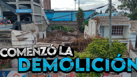 Belgrano empezó la demolición de las viviendas para ampliar la tribuna Cuellar