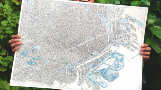 Dibujó un mapa de la Ciudad de Buenos Aires a mano alzada y se hizo viral
