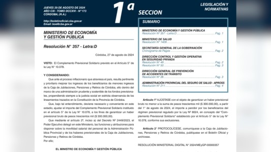 Jubilación: la mínima en Córdoba subió casi un 3,5%