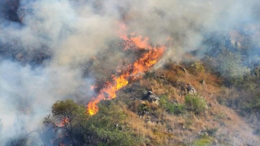 Incendios en Córdoba: hay un detenido por el foco activo en el Río Ctalamuchita