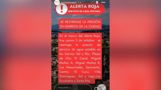 Carlos Paz: comenzó la restricción en la presión del agua