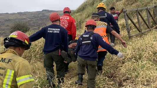 Un joven cayó desde un precipicio en ruta provincial 34: tiene politraumatismos