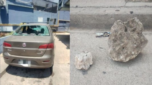 Un naranjita quedó detenido por romper el vidrio del auto de un piedrazo