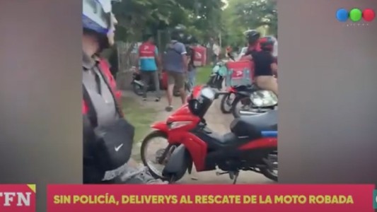 Un grupo de repartidores intentó recuperar la moto robada a un compañero