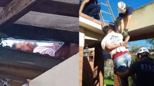 Córdoba: entró a robar por el techo, quedó atrapado y lo tuvieron que sacar los bomberos
