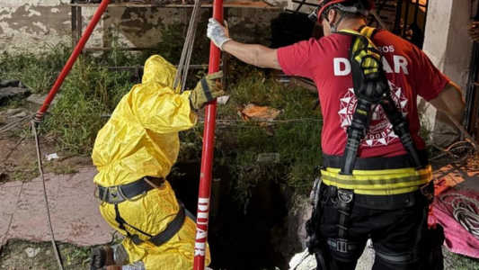 Rescataron dos perros de un pozo ciego en José Ignacio Díaz