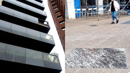 Nueva Córdoba: un vidrio se desprendió de un edificio y cayó cerca de los peatones